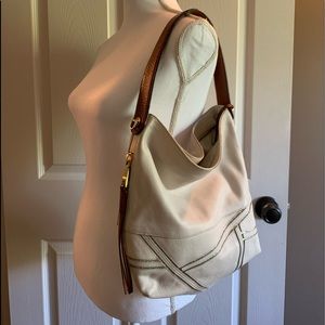 Fossil Leather Hobo Bag with Crossstrap